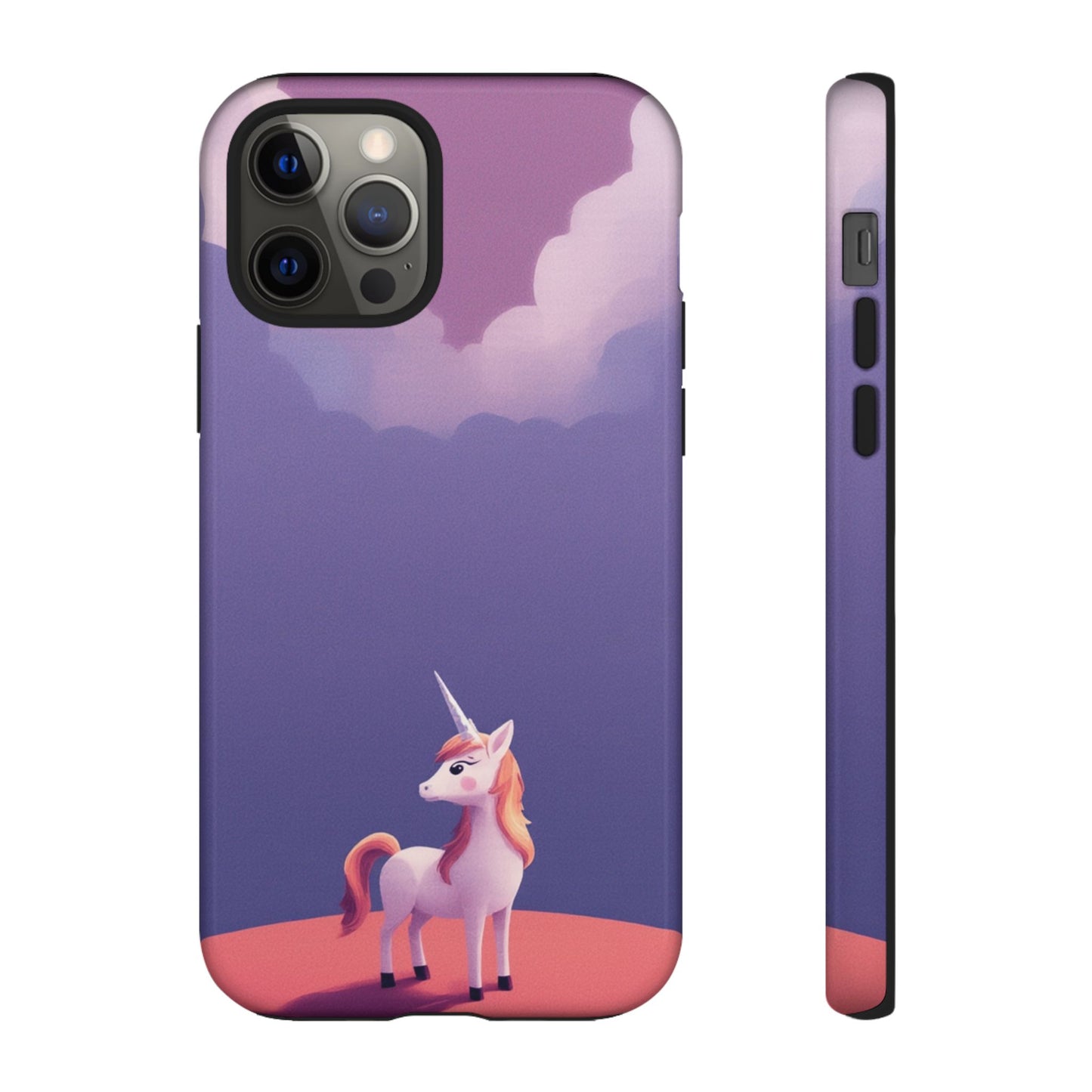 iPhone 12 Pro / Glossy Phone Case - Cute Unicorn & Cloud Design Phone Case