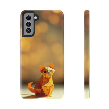 Samsung Galaxy S21 Plus / Glossy Phone Case - Origami Cat Design Phone Case