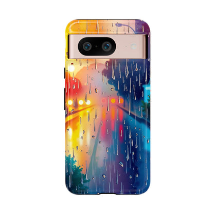 Google Pixel 8 / Glossy Phone Case - Electric Rain Watercolour Design Phone Case