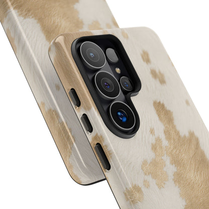 Elegant Champagne Cow Print Phone Case
