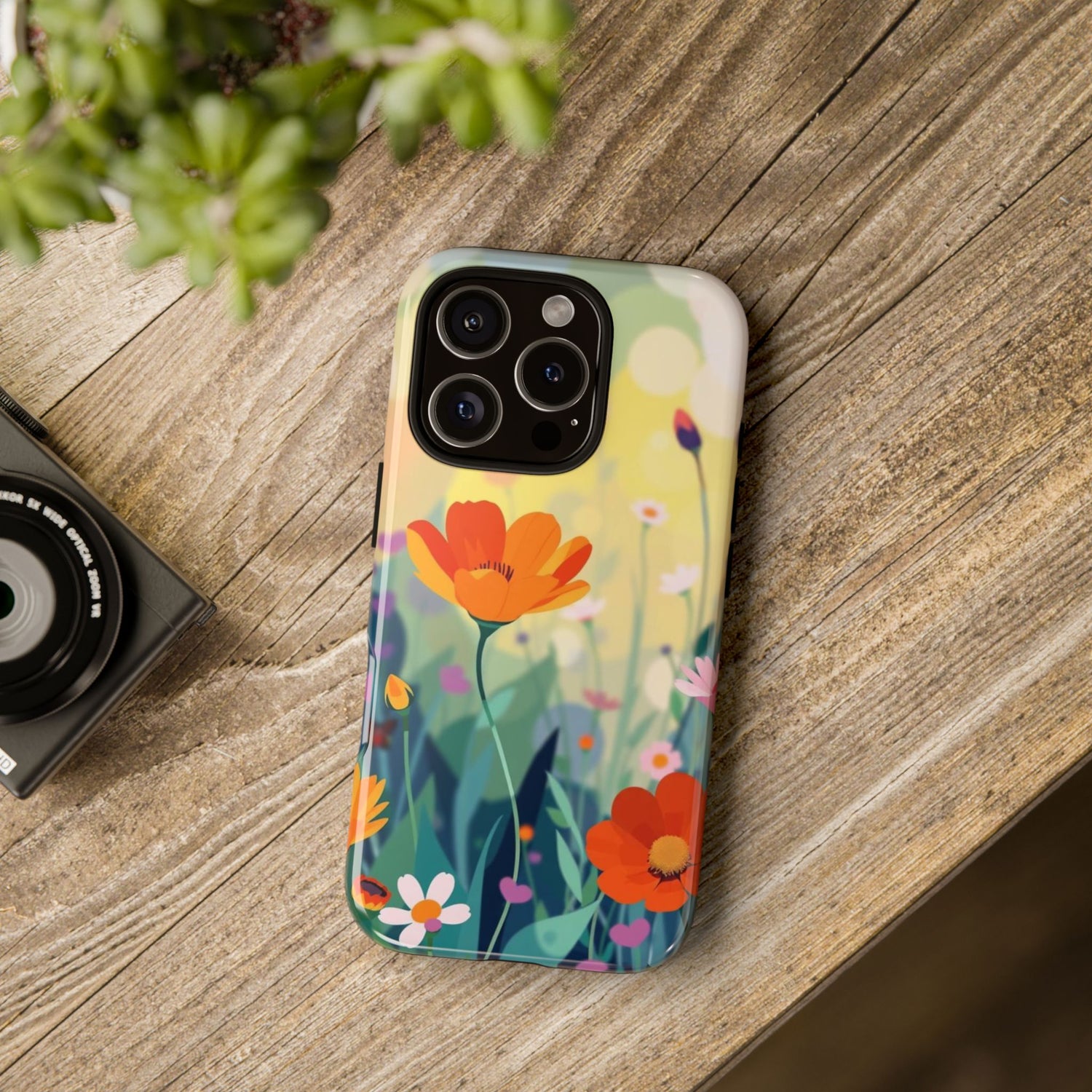 Mobile phone case with floral design