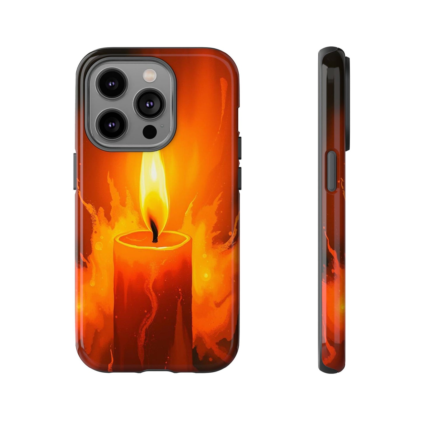iPhone 14 Pro / Glossy Phone Case - Red Candle Phone Case