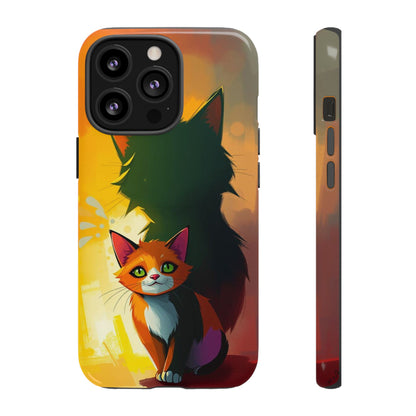 Acrylic Style Shadow Cat Design Phone Case