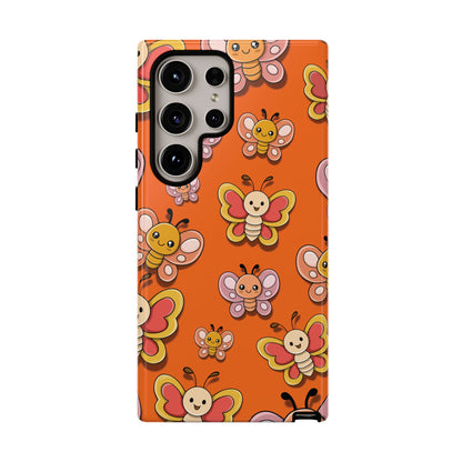 Samsung Galaxy S24 Ultra / Glossy Phone Case - Orange Butterfly Sticker Design Phone Case