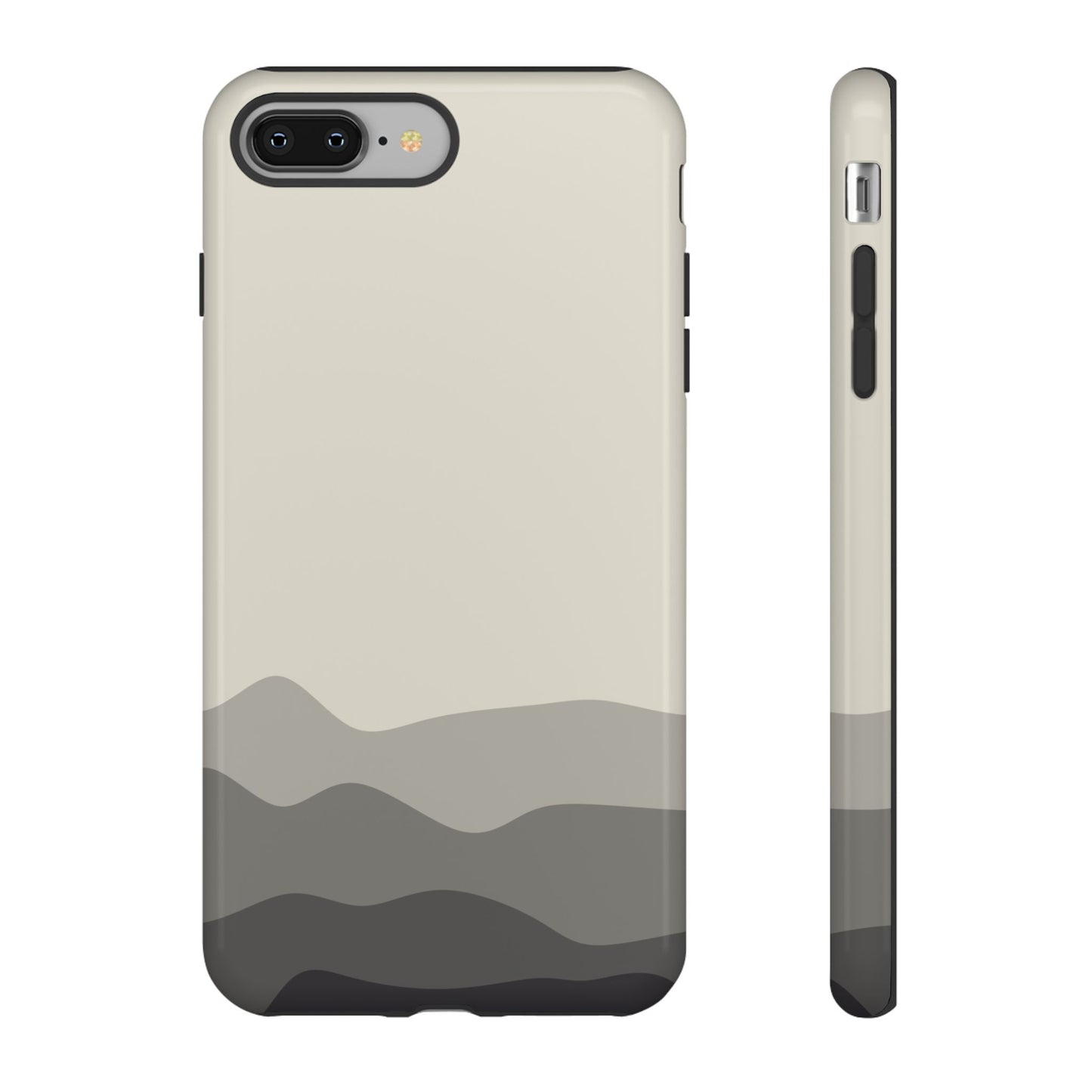 Ivory Abstract Waves Protective Phone Case - White Phone Case - iPhone 8 Plus / Glossy