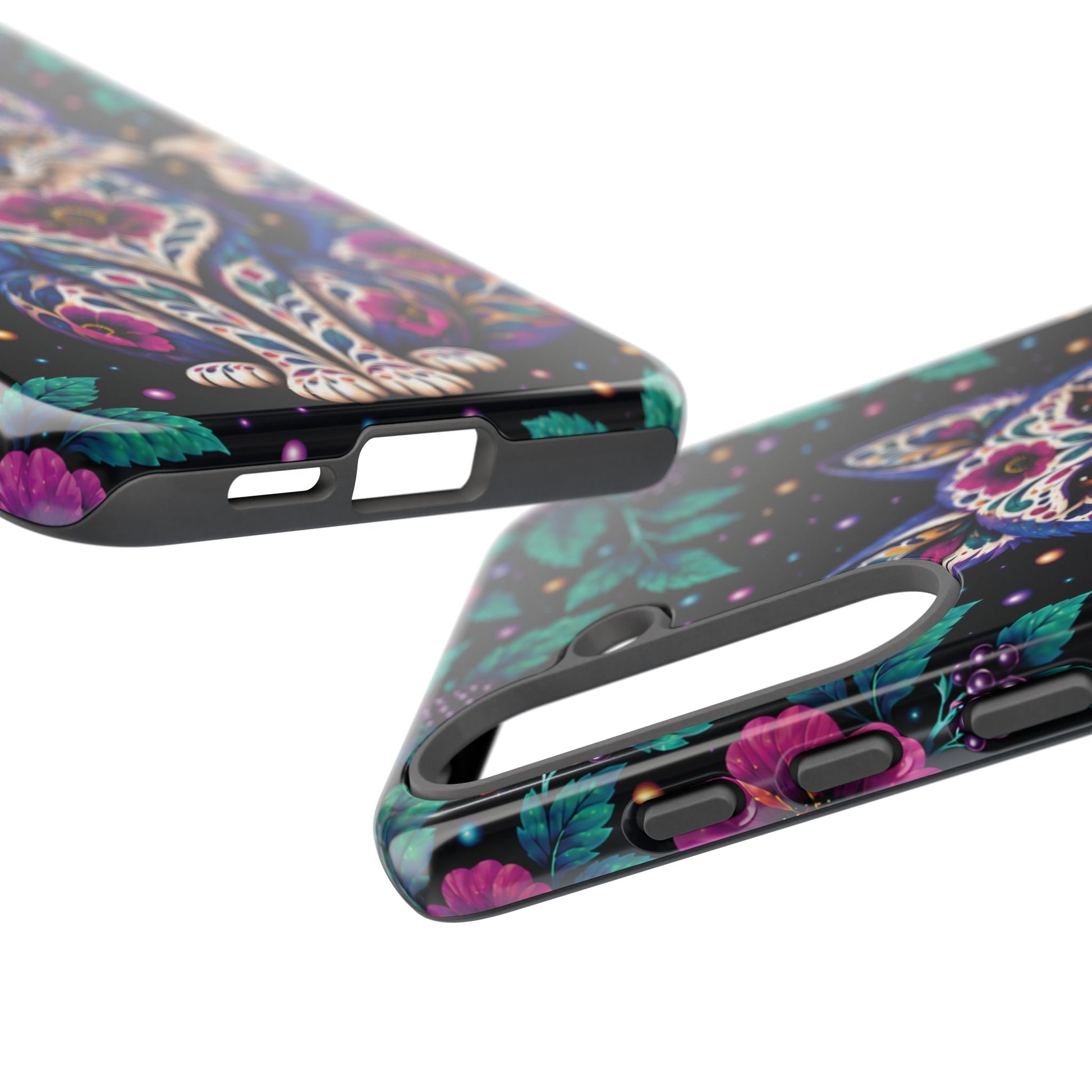 Vibrant Purple and Teal Calavera Fox Phone Case - Multicolor Phone Case