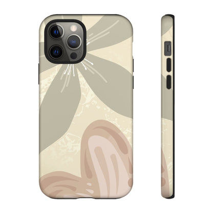 Hibiscus Heart Pattern Phone Case - Beige Phone Case - iPhone 12 Pro / Glossy