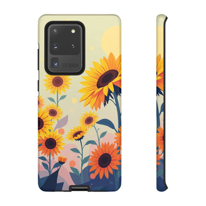 Samsung Galaxy S20 Ultra / Glossy Phone Case - Modern Flat Sunflower Design Phone Case