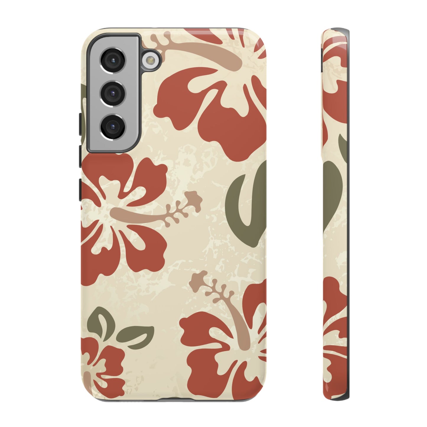 Samsung Galaxy S22 Plus / Glossy Phone Case - ’Boho Chic Hibiscus Pattern #1’ Phone Case