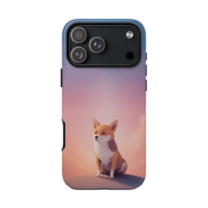 iPhone 17 Pro Max / Glossy Phone Case - Cute Dog & Cloud Design ’Good Doggo’ Phone Case