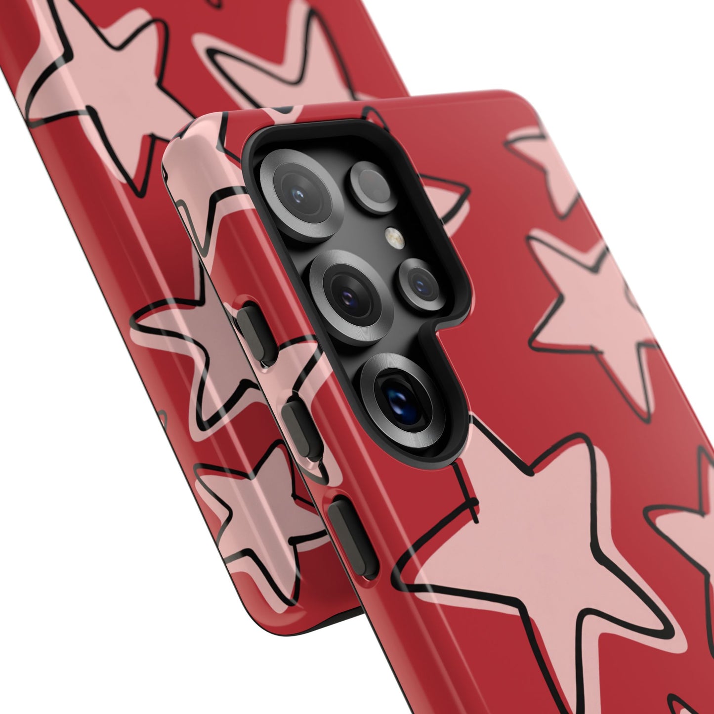 Cherry Red Doodle Star Phone Case
