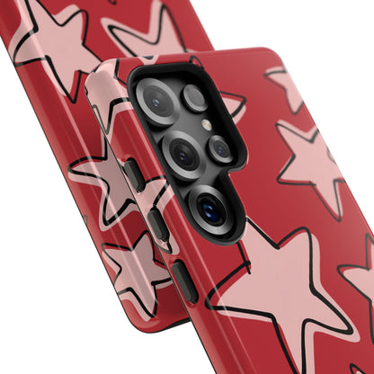 Cherry Red Doodle Star Phone Case