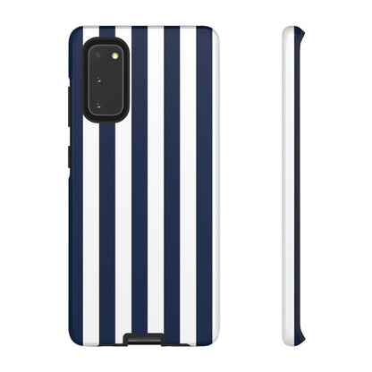 Samsung Galaxy S20 / Glossy Phone Case - Simple Dark Blue & White Stripe Pattern Phone Case