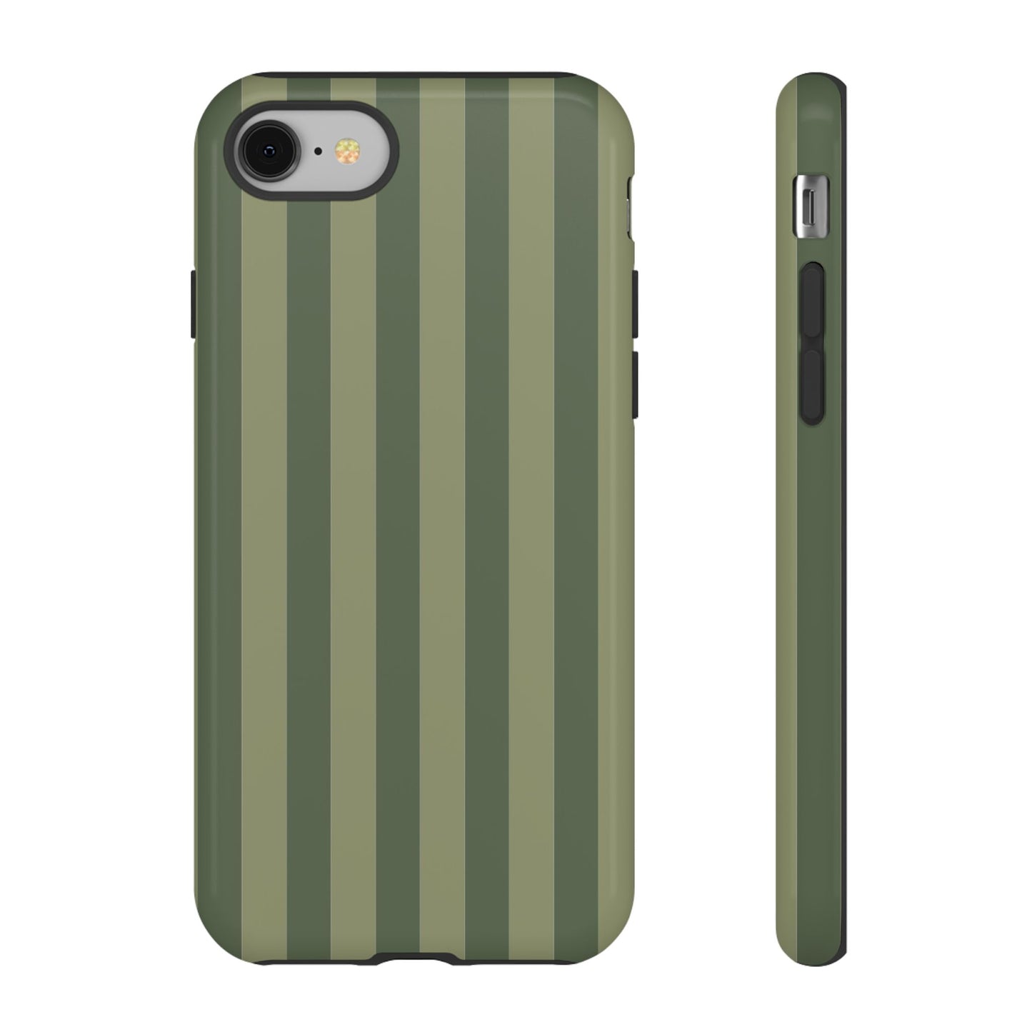 iPhone 8 / Glossy Phone Case - ’Green Stripe Pattern’ Phone Case