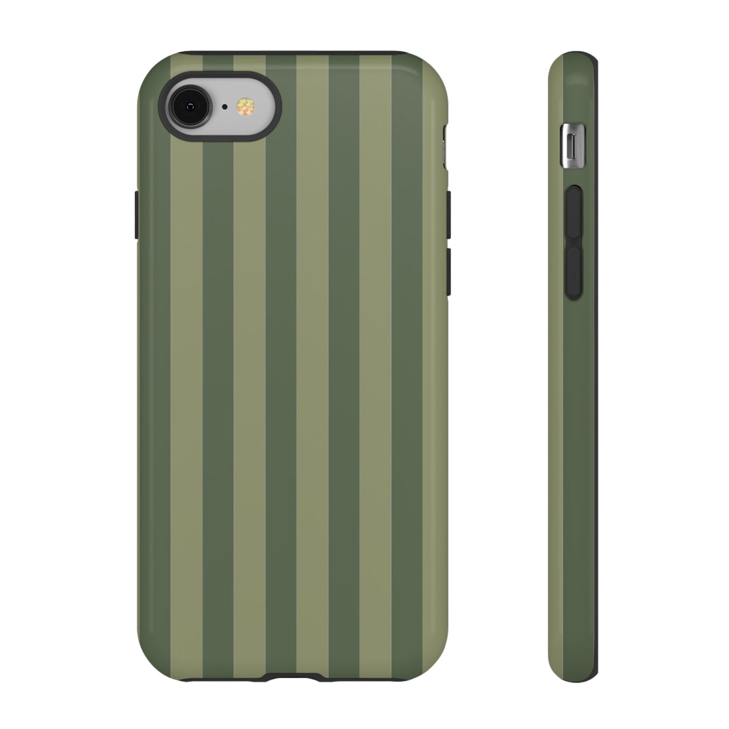 iPhone 8 / Glossy Phone Case - ’Green Stripe Pattern’ Phone Case
