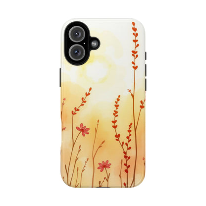 iPhone 16 Plus / Glossy Phone Case - Boho Chic Watercolour Wildflower Dusk Pattern Phone Case