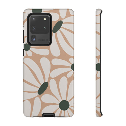 Retro Beige & White Daisy Pattern Phone Case - Beige Phone Case - Samsung Galaxy S20 Ultra / Glossy