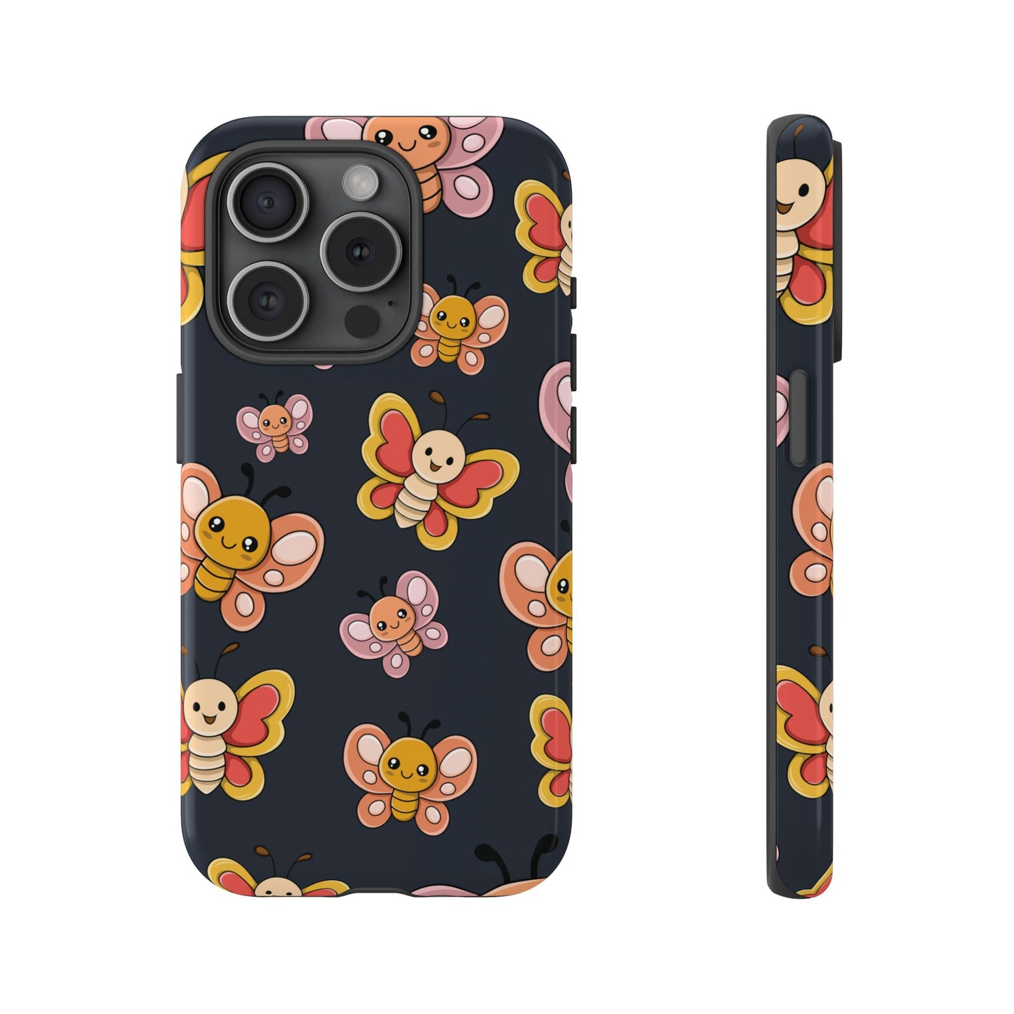 Grey Butterfly Sticker Design Phone Case - Grey Phone Case - iPhone 15 Pro / Glossy