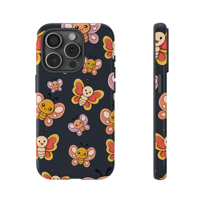 Grey Butterfly Sticker Design Phone Case - Grey Phone Case - iPhone 15 Pro / Glossy