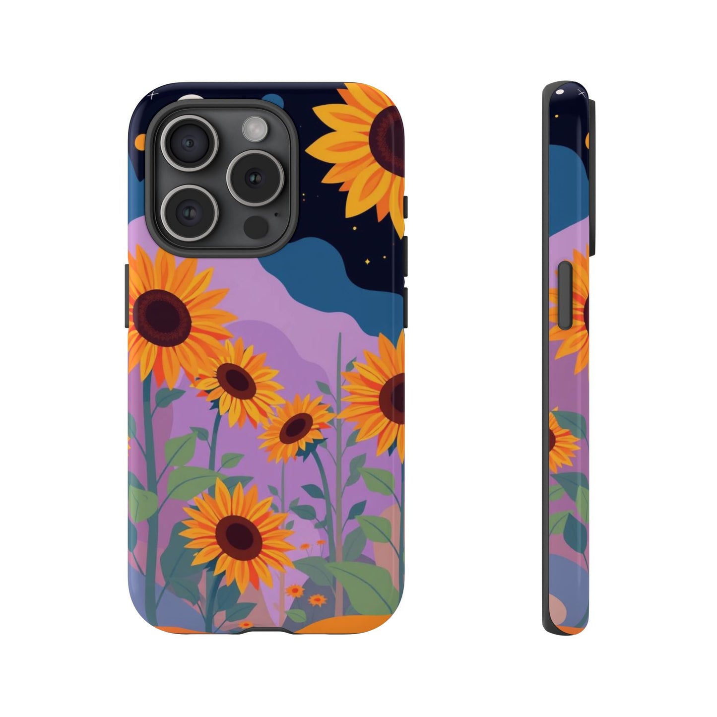 iPhone 15 Pro / Glossy Phone Case - Surreal Sunflower Design Phone Case