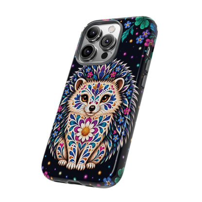 Vibrant Purple and Teal Calavera Hedgehog Phone Case - Multicolor Phone Case