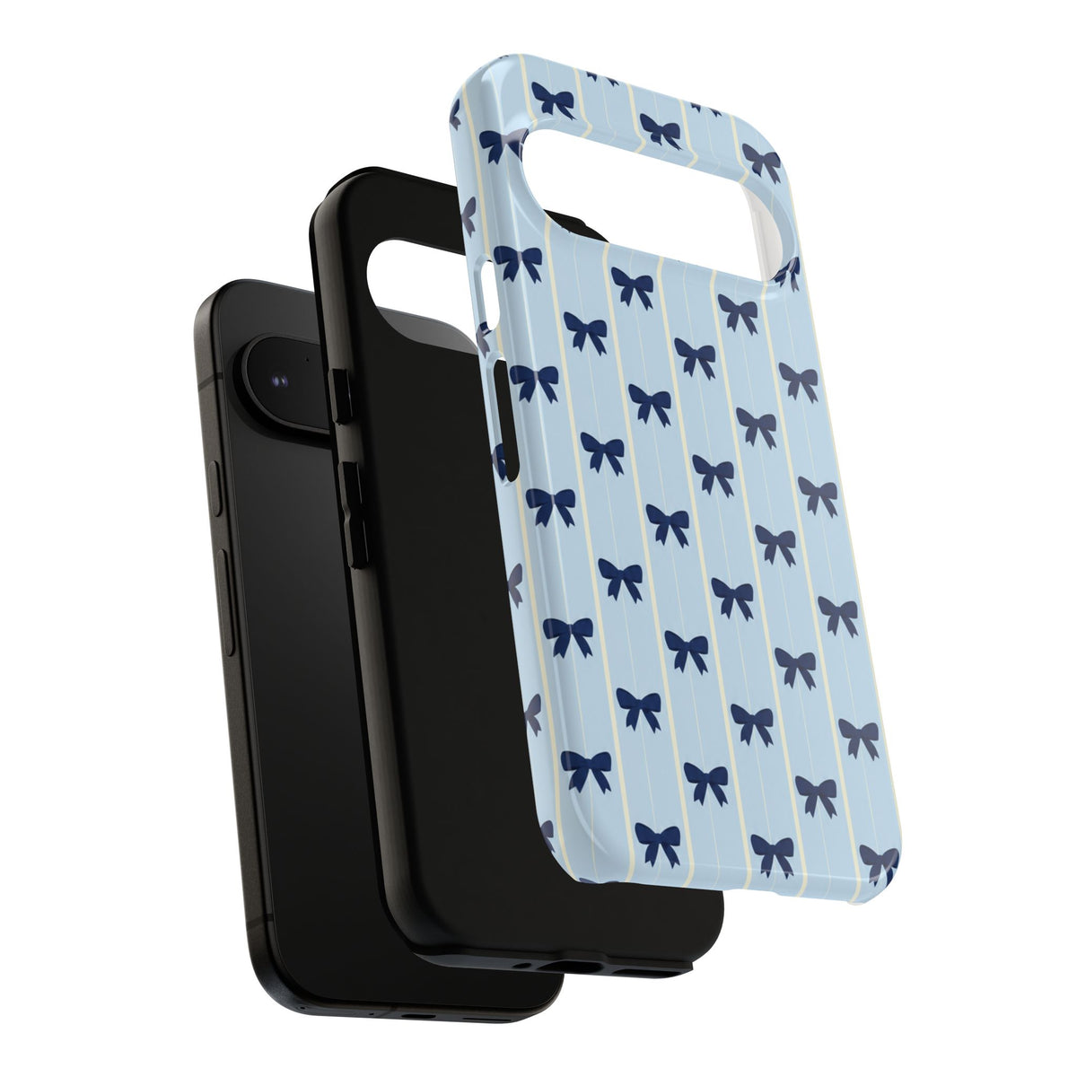 Retro Navy Blue Bow Pattern Phone Case