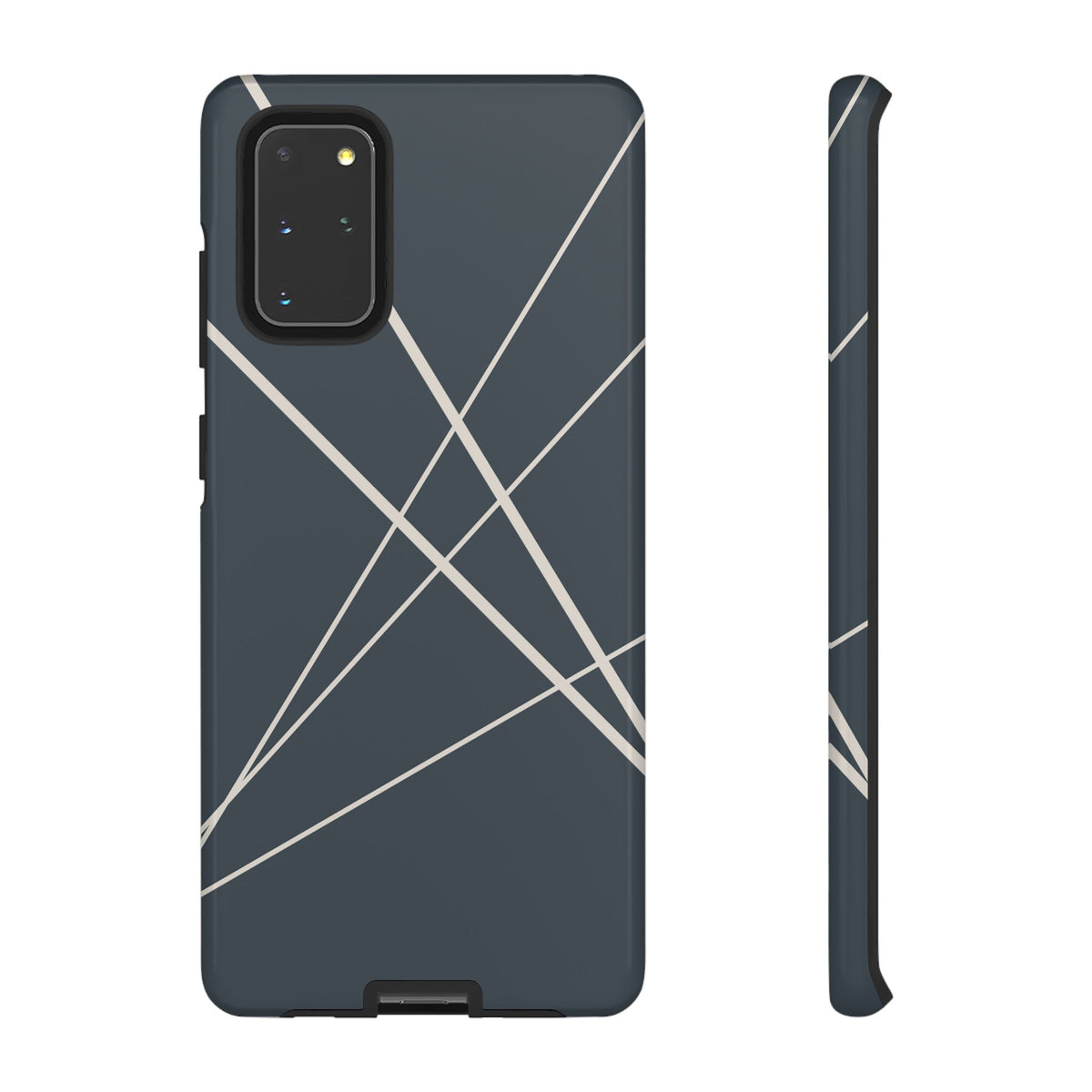Abstract Blue with Beige Lines Phone Case - Blue Phone Case - Samsung Galaxy S20+ / Glossy