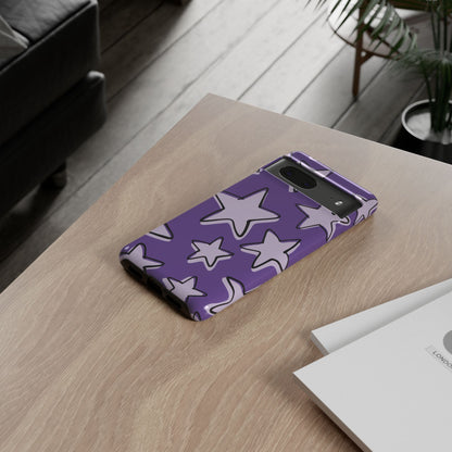 Violet Purple Doodle Star Phone Case