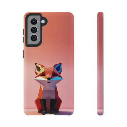 Samsung Galaxy S21 / Glossy Phone Case - Origami Fox Design Phone Case