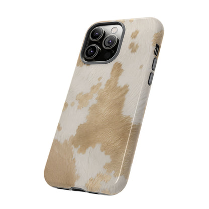 Elegant Champagne Cow Print Phone Case