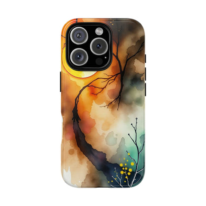 iPhone 16 Pro / Glossy Phone Case - Abstract Watercolour Gothic Scene Phone Case