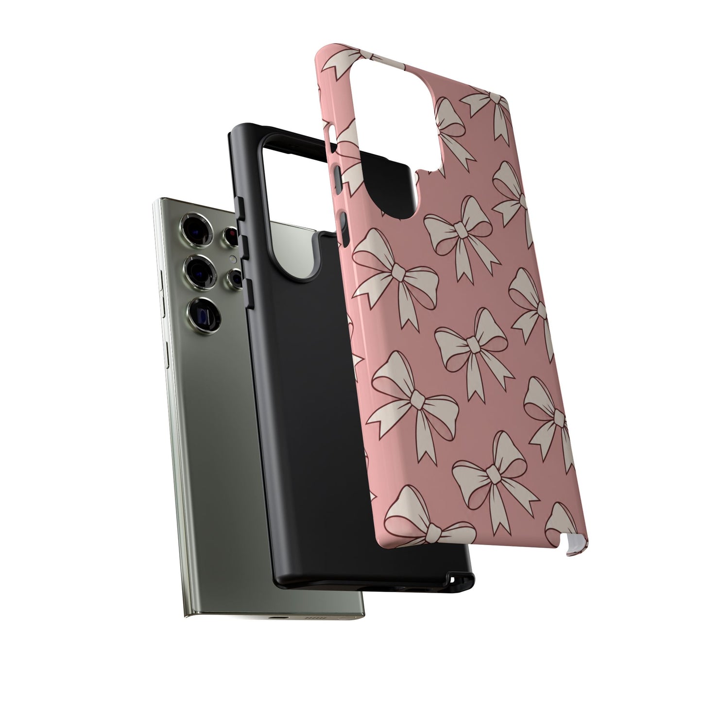 Chic Blush Pink Bow Pattern Phone Case