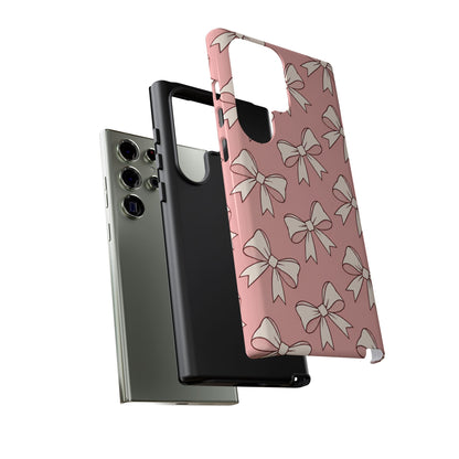 Chic Blush Pink Bow Pattern Phone Case