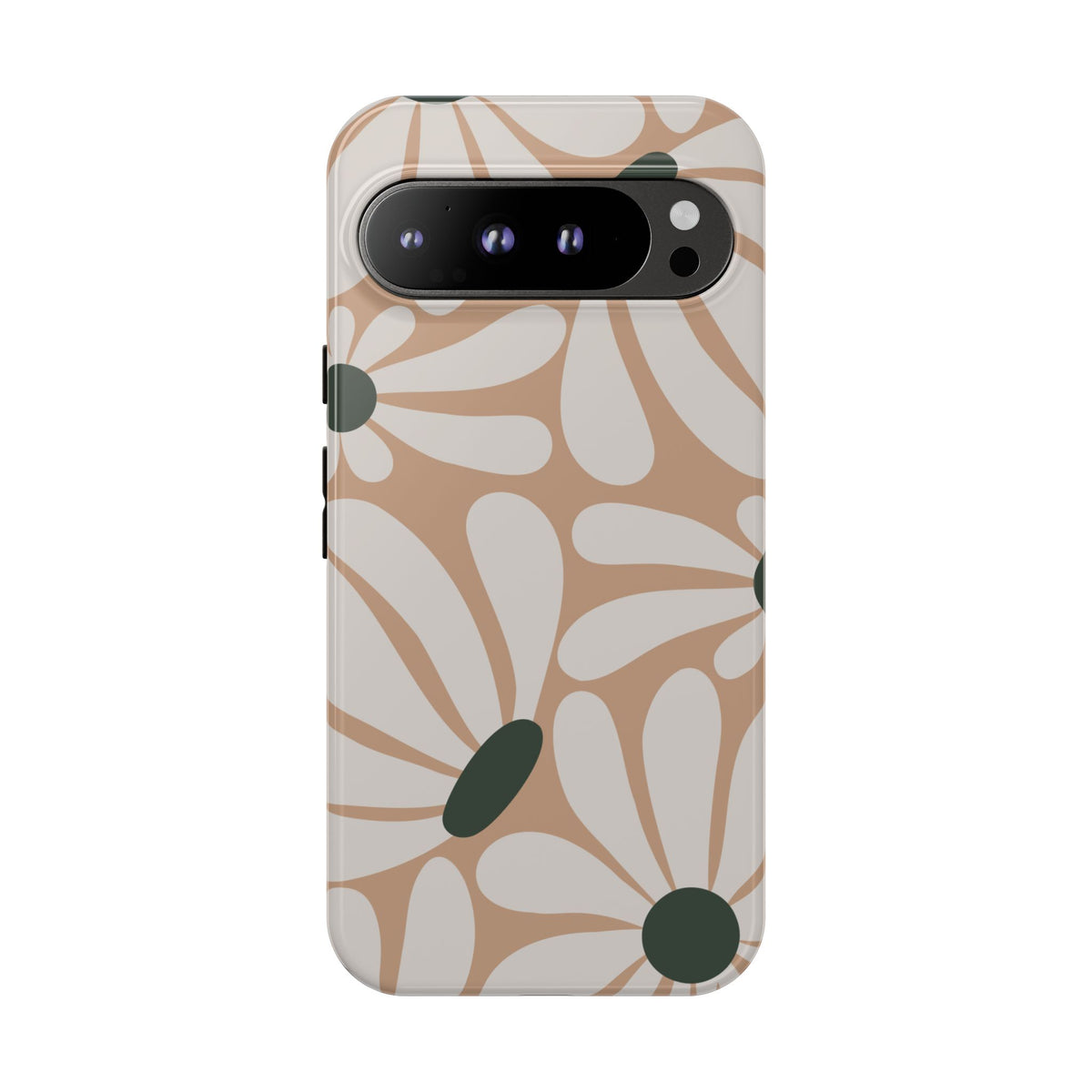 Retro Beige & White Daisy Pattern Phone Case - Beige Phone Case - Google Pixel 9 Pro XL / Glossy