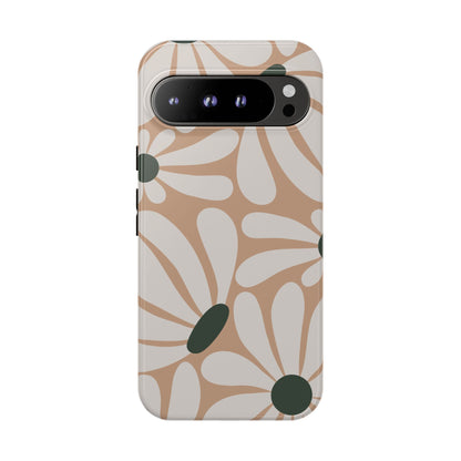 Retro Beige & White Daisy Pattern Phone Case - Beige Phone Case - Google Pixel 9 Pro XL / Glossy