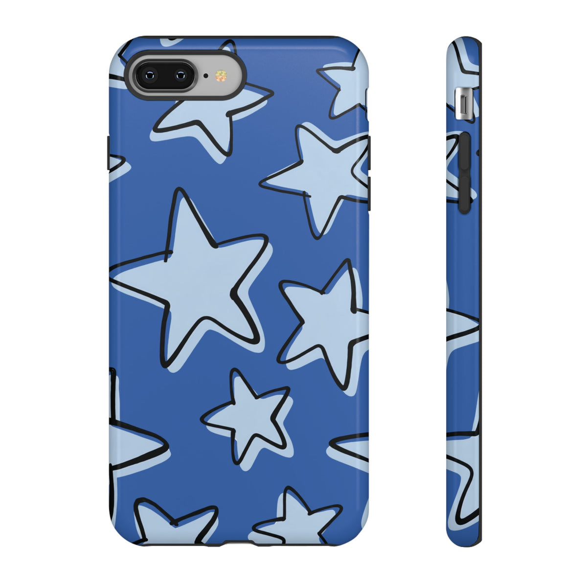 Cobalt Blue Doodle Star Phone Case