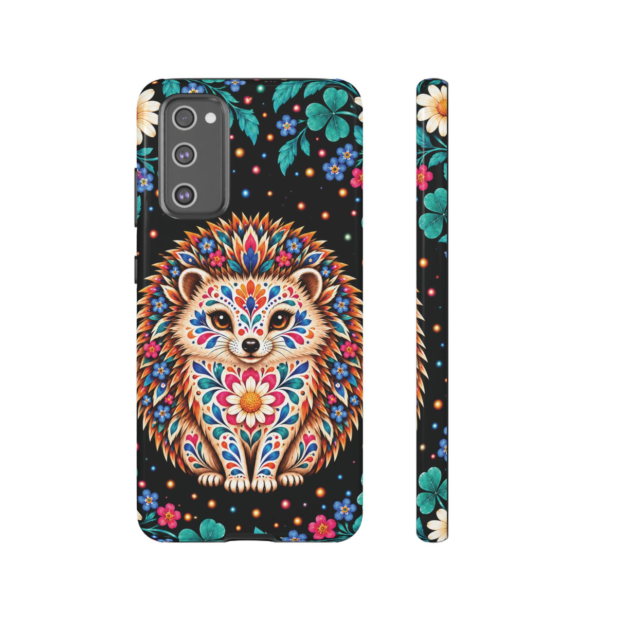 Vibrant Orange and Turquoise Calavera Hedgehog Phone Case - Multicolor Phone Case - Samsung Galaxy S20 FE / Glossy
