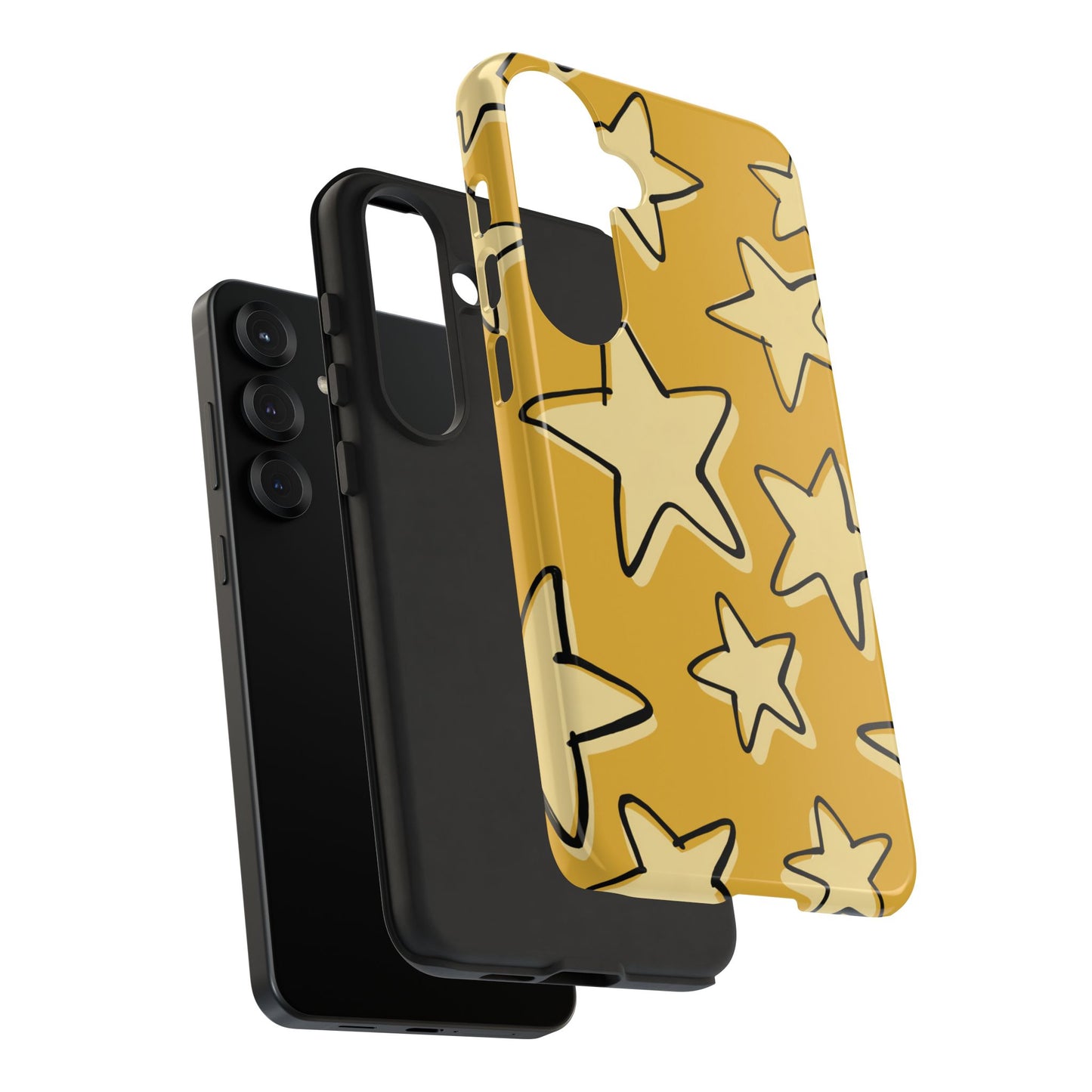 Golden Yellow Doodle Star Phone Case