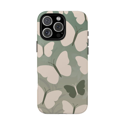 Minimalist Light Green Butterfly Pattern Phone Case - Green Phone Case - iPhone 16 Pro Max / Glossy