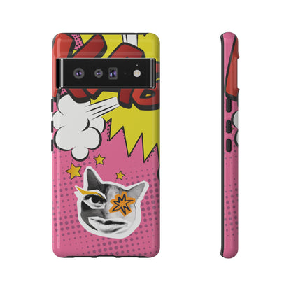 Bold Pink Pop Art Cat Phone Case - Pink Phone Case - Google Pixel 6 Pro / Glossy