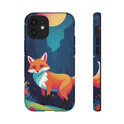 iPhone 12 Mini / Glossy Phone Case - Stylised Fox Design Phone Case