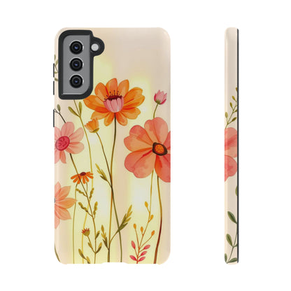 Samsung Galaxy S21 Plus / Glossy Phone Case - Watercolour Bunch of Wildflowers Design Phone Case