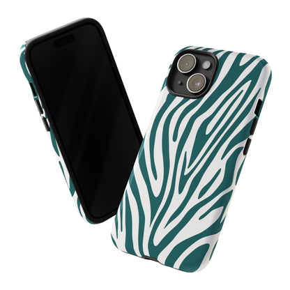 Graphic Teal Tiger Print Phone Case