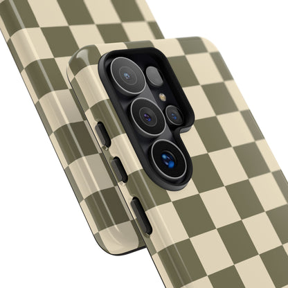 Green Checked Pattern Phone Case - Green Phone Case