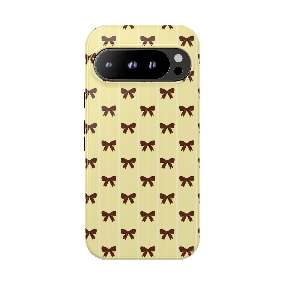 Retro Chocolate Brown Bow Pattern Phone Case