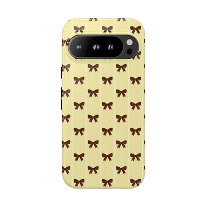 Retro Chocolate Brown Bow Pattern Phone Case