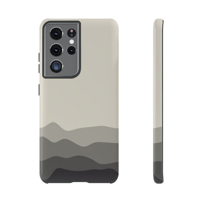 Ivory Abstract Waves Protective Phone Case - White Phone Case - Samsung Galaxy S21 Ultra / Glossy