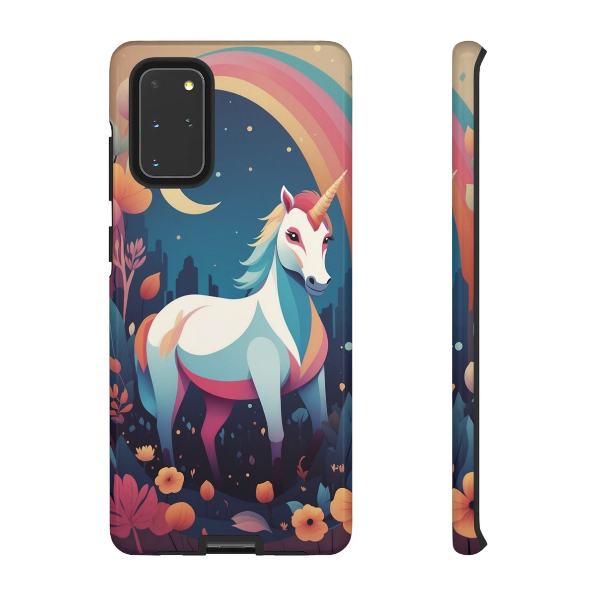Stylised Unicorn & Rainbow Design Phone Case - Multicolor Phone Case - Samsung Galaxy S20+ / Glossy