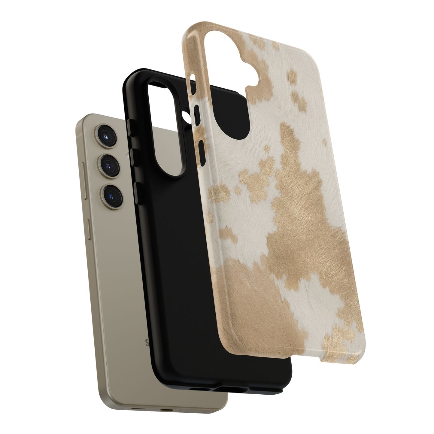 Elegant Champagne Cow Print Phone Case