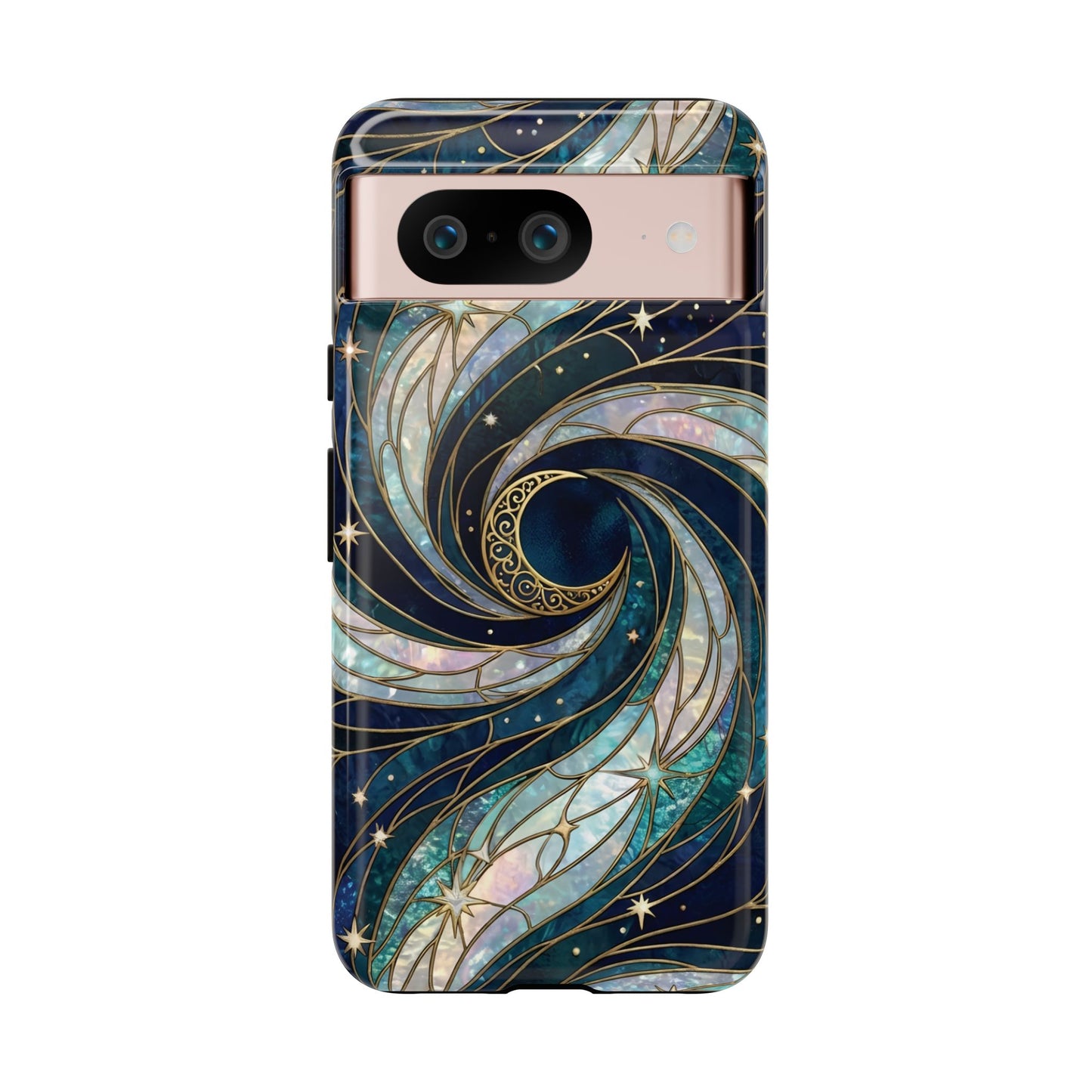 Elegant Navy & Teal Celestial Swirl Phone Case
